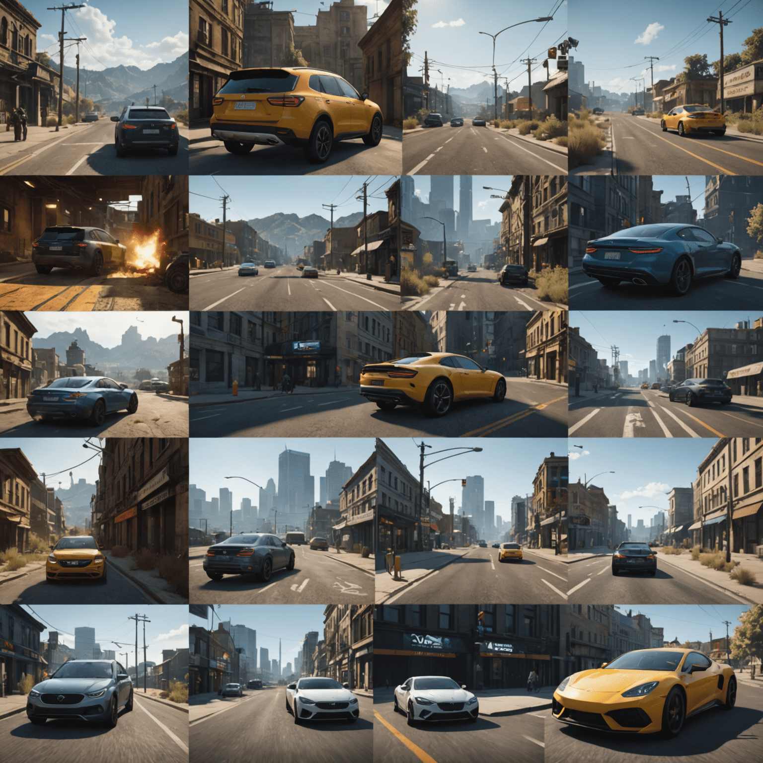 A collage of screenshots from various AAA games being benchmarked, showing frame rate counters and performance graphs overlaid on game scenes