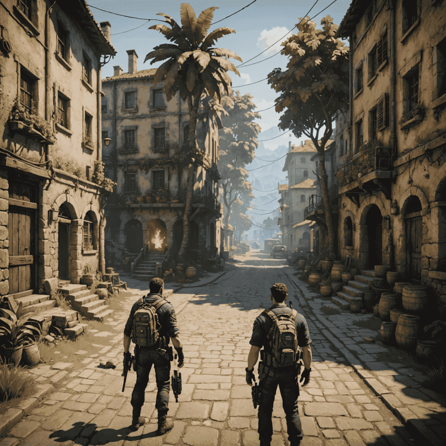 Side-by-side comparison of a game scene, with one side showing improved graphics, faster load times, and smoother animations after optimization